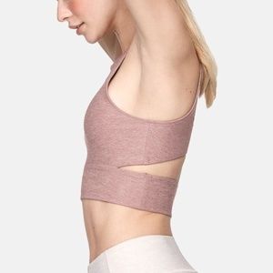 Outdoor Voices Slash Back Crop Top Bra in Mauve